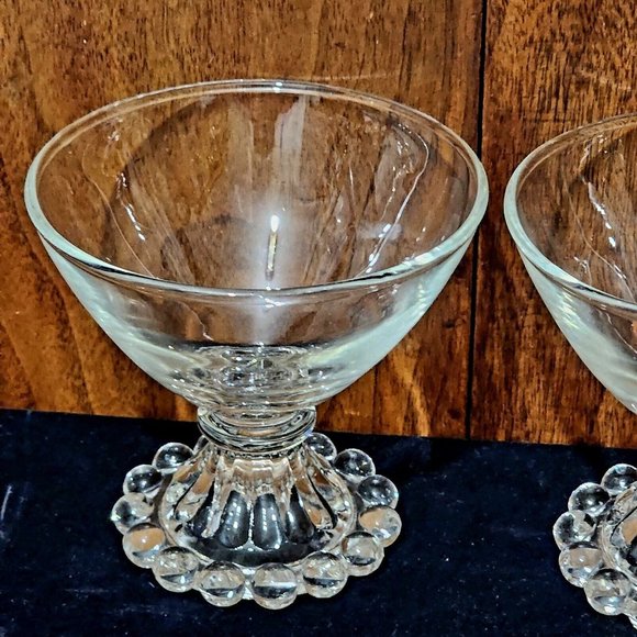 2 Anchor Hocking Boopie Coupe Champagne Glasses set 3.5" bubble glassware - Picture 4 of 8